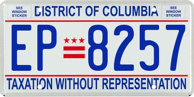DC license plate EP8257