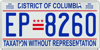 DC license plate EP8260