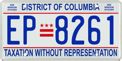 DC license plate EP8261