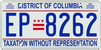 DC license plate EP8262