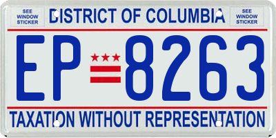 DC license plate EP8263