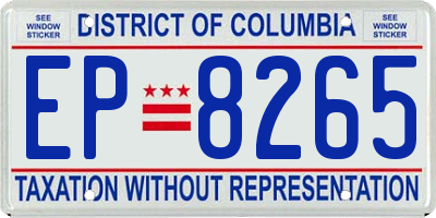 DC license plate EP8265