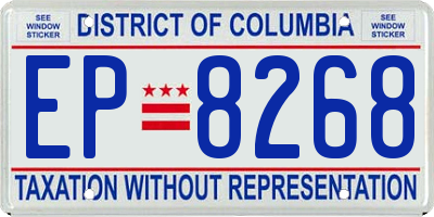 DC license plate EP8268