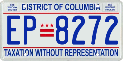 DC license plate EP8272