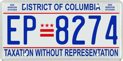 DC license plate EP8274