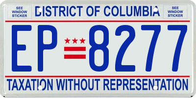 DC license plate EP8277