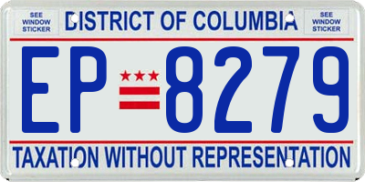 DC license plate EP8279