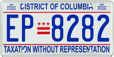 DC license plate EP8282
