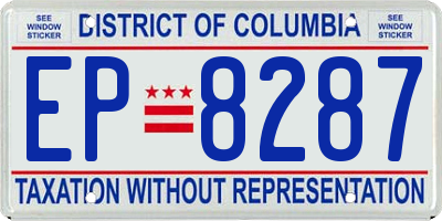 DC license plate EP8287