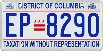 DC license plate EP8290