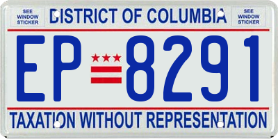 DC license plate EP8291