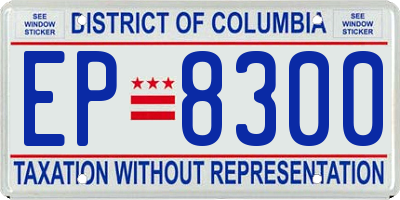 DC license plate EP8300