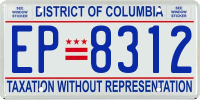 DC license plate EP8312