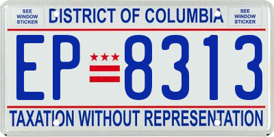 DC license plate EP8313