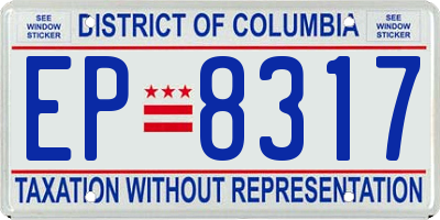 DC license plate EP8317