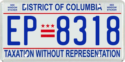 DC license plate EP8318