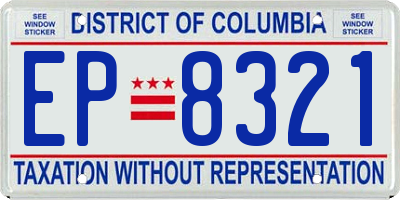 DC license plate EP8321