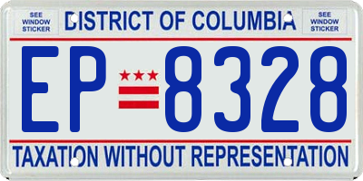 DC license plate EP8328