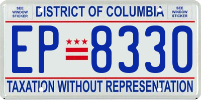 DC license plate EP8330