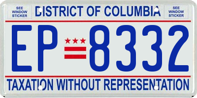 DC license plate EP8332