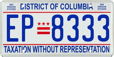 DC license plate EP8333