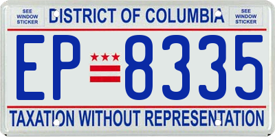 DC license plate EP8335