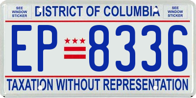 DC license plate EP8336