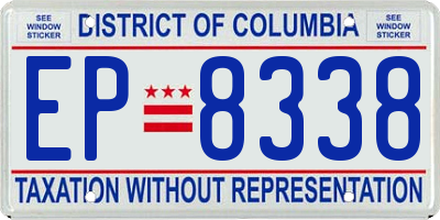 DC license plate EP8338