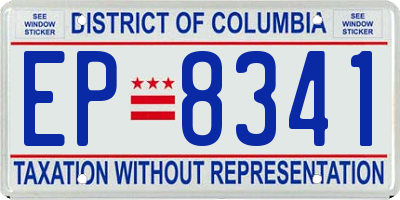 DC license plate EP8341