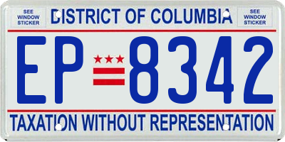 DC license plate EP8342