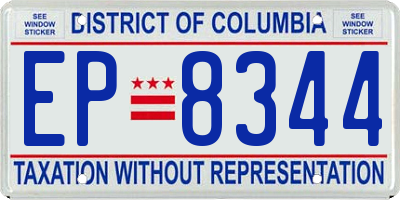 DC license plate EP8344