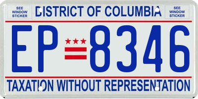 DC license plate EP8346