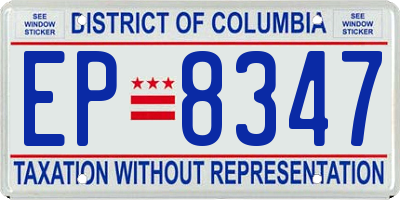 DC license plate EP8347