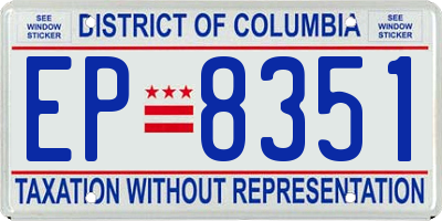 DC license plate EP8351