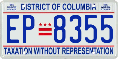 DC license plate EP8355