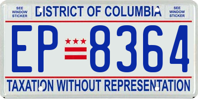DC license plate EP8364