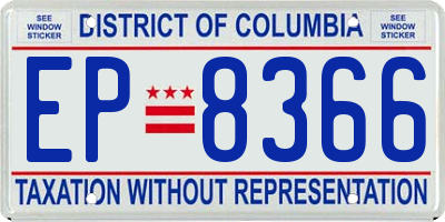DC license plate EP8366