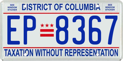 DC license plate EP8367