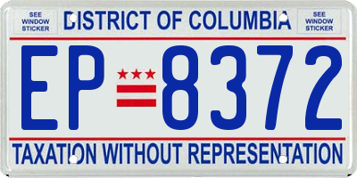 DC license plate EP8372
