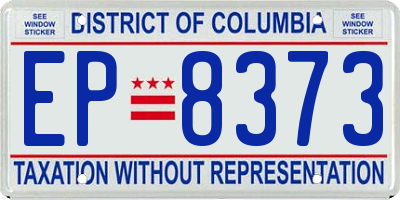 DC license plate EP8373