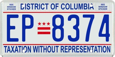 DC license plate EP8374