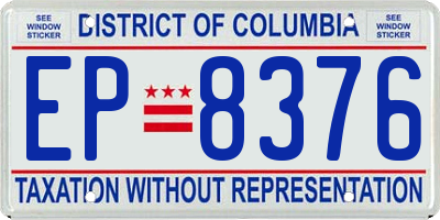 DC license plate EP8376