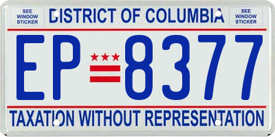DC license plate EP8377