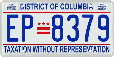DC license plate EP8379