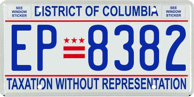 DC license plate EP8382