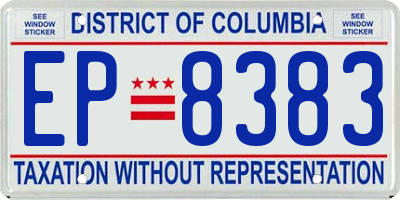 DC license plate EP8383