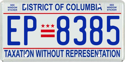 DC license plate EP8385