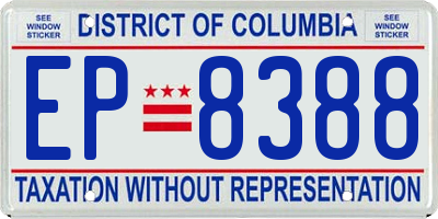 DC license plate EP8388
