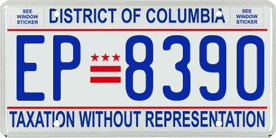 DC license plate EP8390