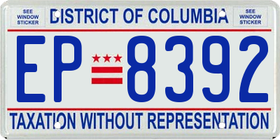 DC license plate EP8392